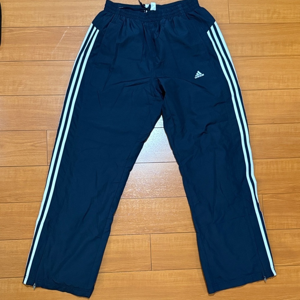 Adidas Dark Blue Joggers with White Stripes